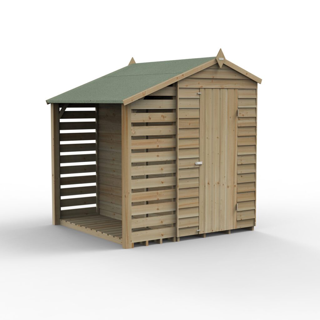 4LIFE Apex Shed 4×6 – Single Door – No Windows –  With Lean-To with Installation 5013053200698 2